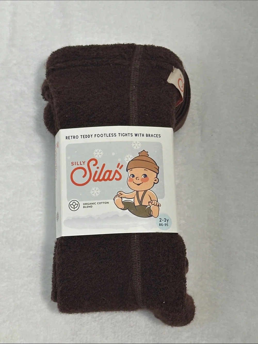 🍓 NWT Silly Silas Retro Teddy Footless Tights with Braces